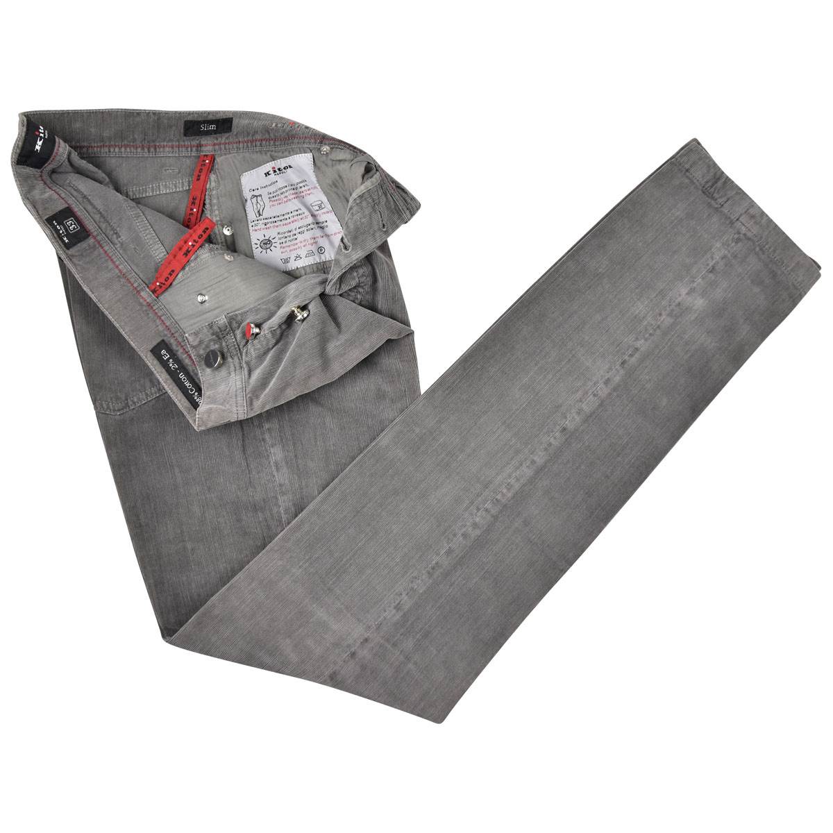 KITON Gray Cotton Ea Velvet Jeans