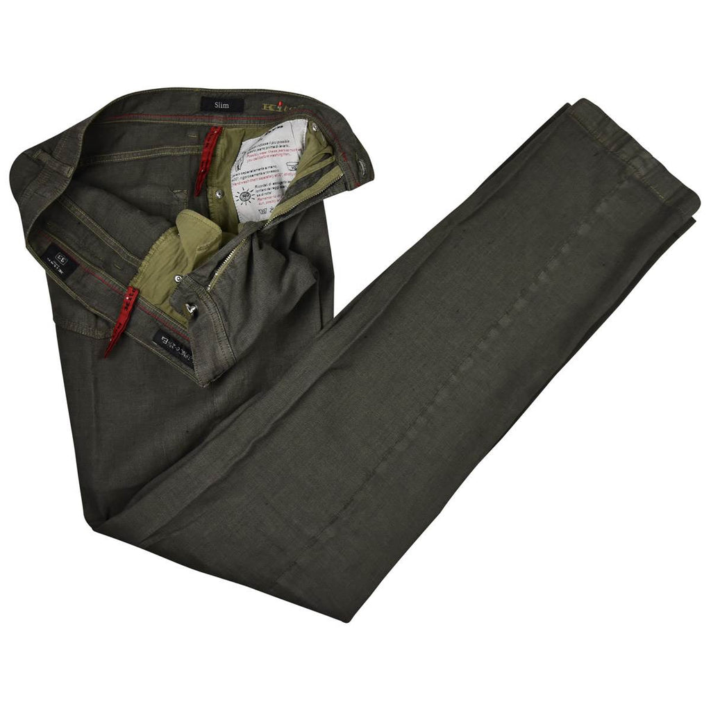 Kiton KITON Gray Linen Cotton Ea Jeans Gray 001