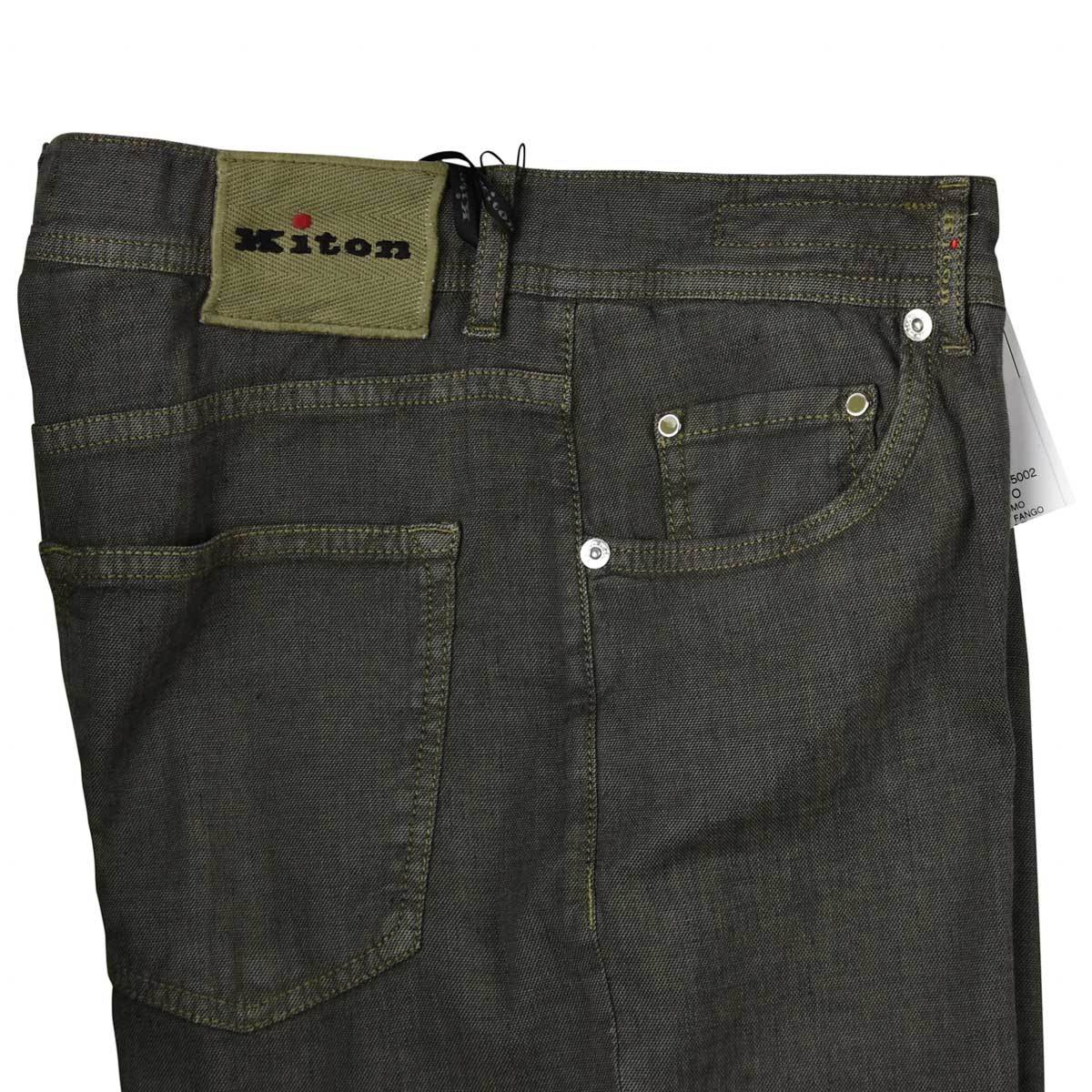 KITON Gray Linen Cotton Ea Jeans