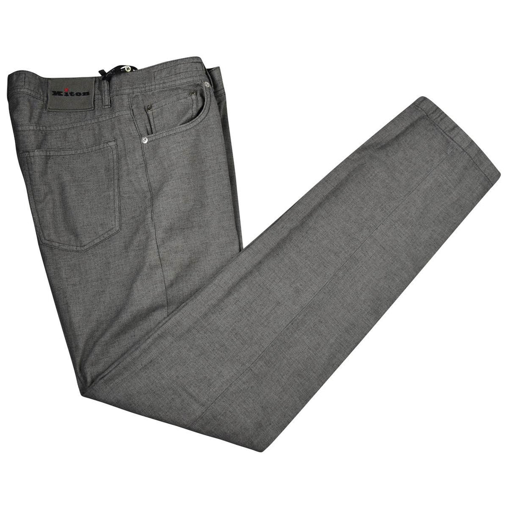 Kiton KITON Gray Cotton Linen Pl Jeans Gray 000