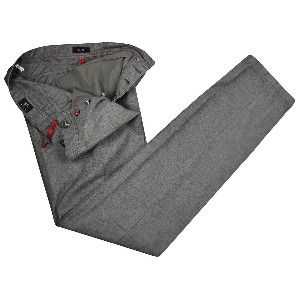 Kiton KITON Gray Cotton Linen Pl Jeans Gray 001