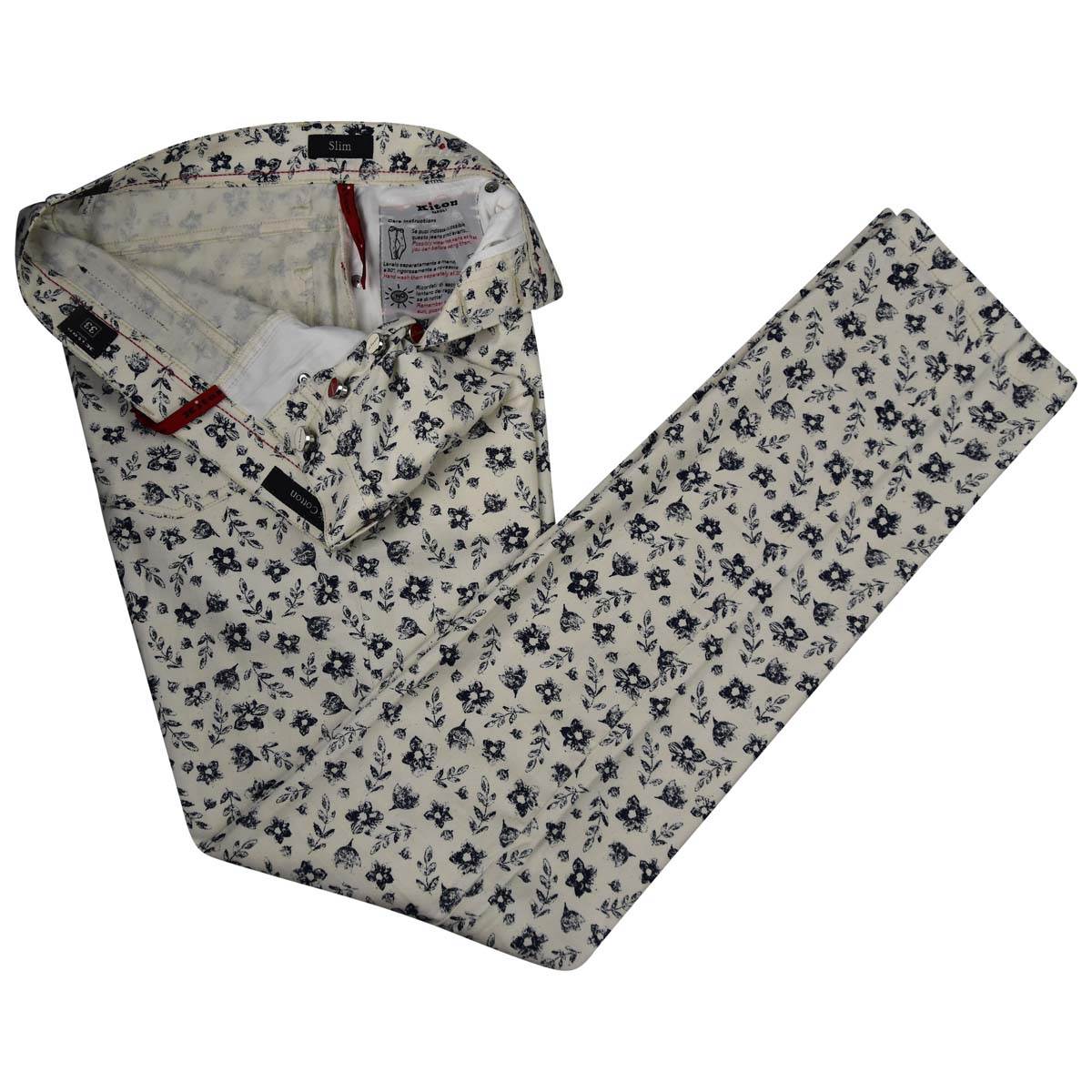 Kiton KITON Blue White Cotton Jeans Blue/White 001
