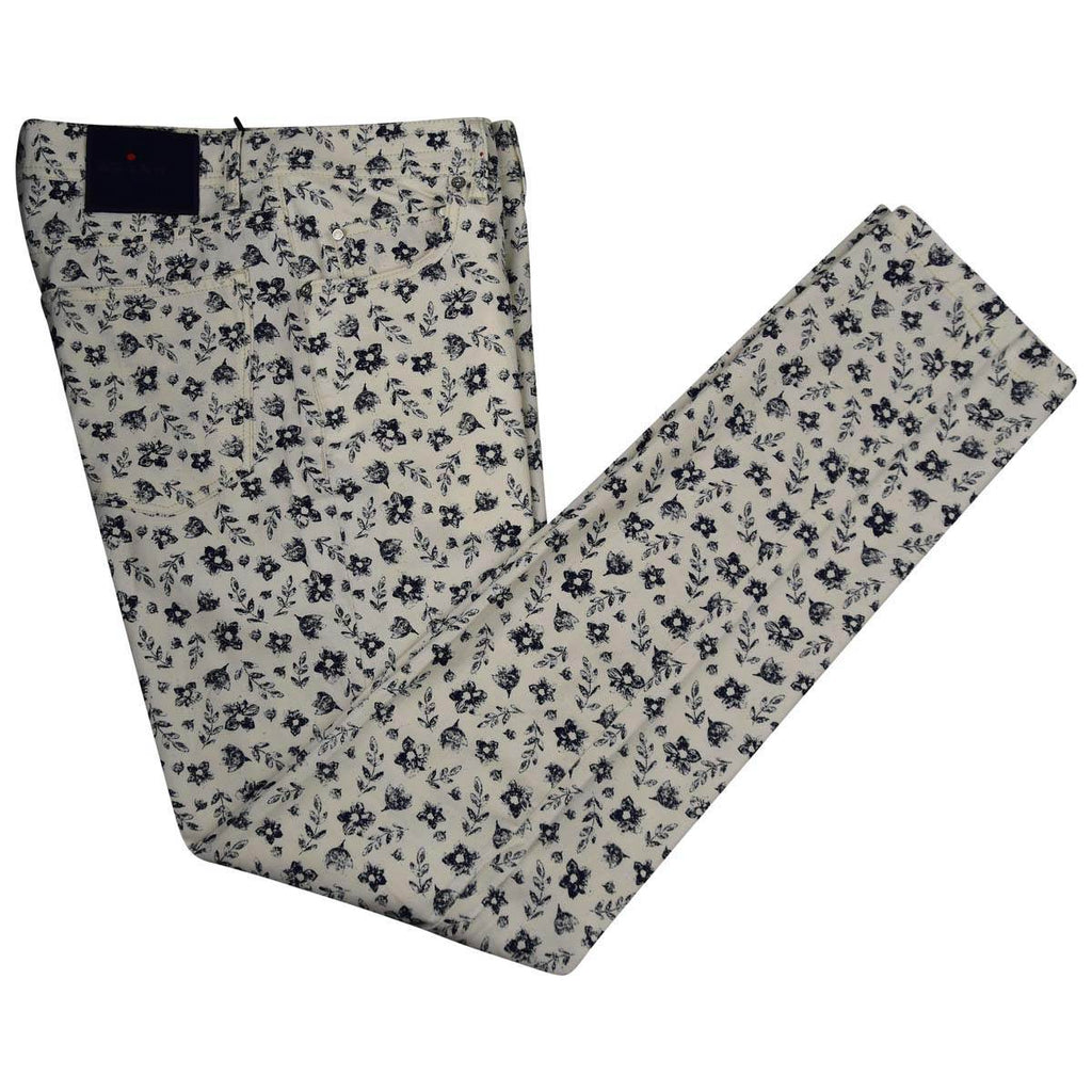 KITON Blue White Cotton Jeans