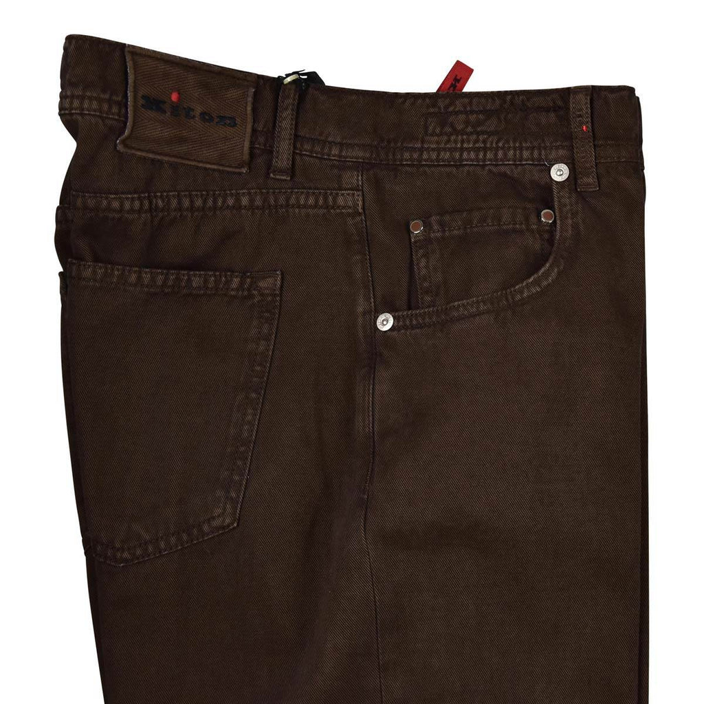 KITON Brown Cotton Cashmere Jeans