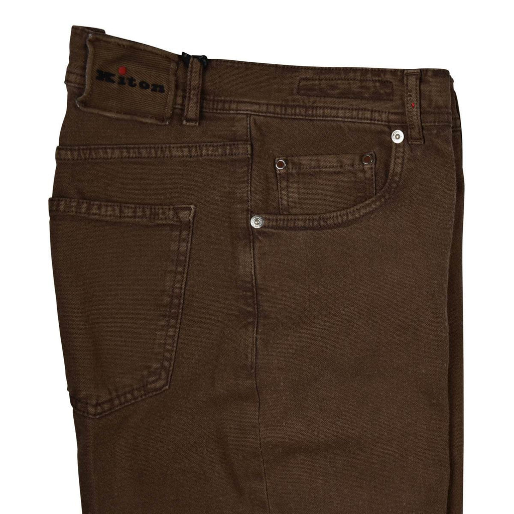 KITON Brown Cotton Wool Ea Jeans