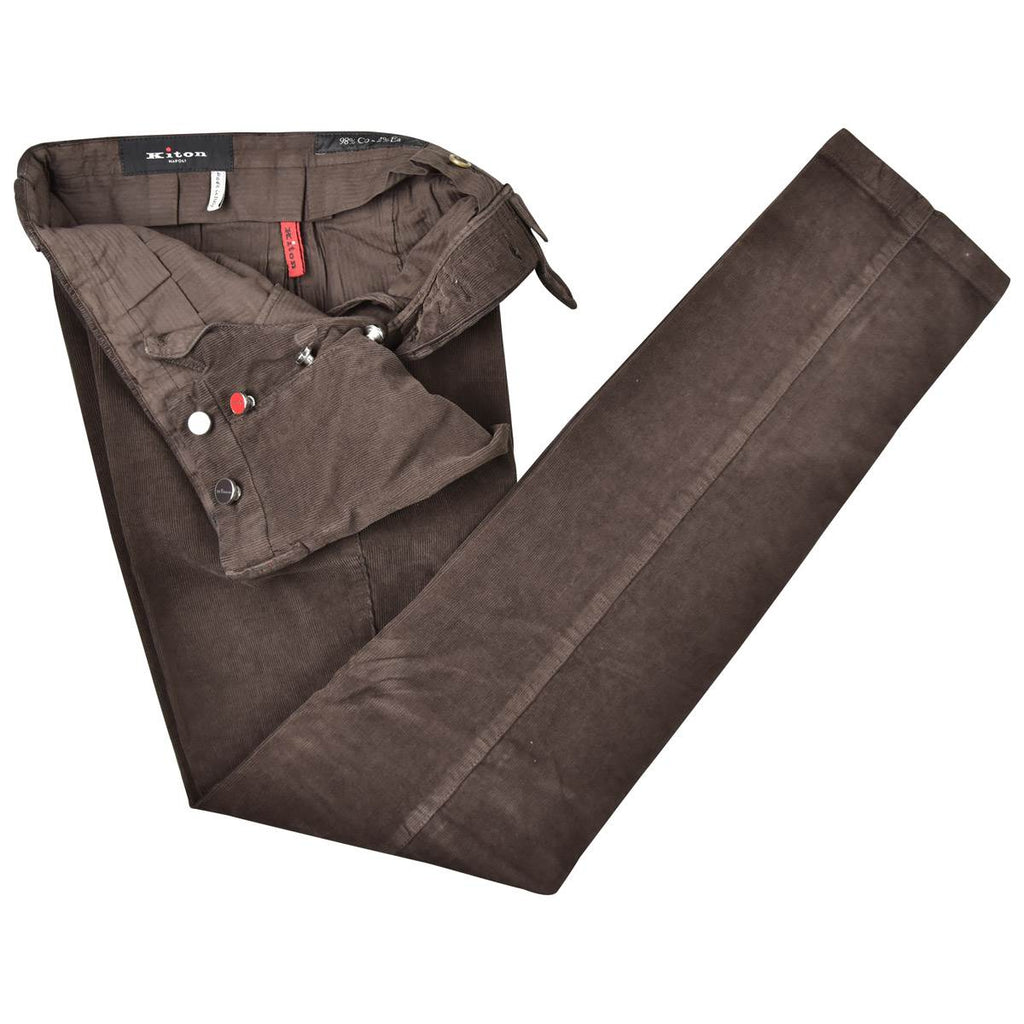 KITON Brown Cotton Ea Velvet Pants