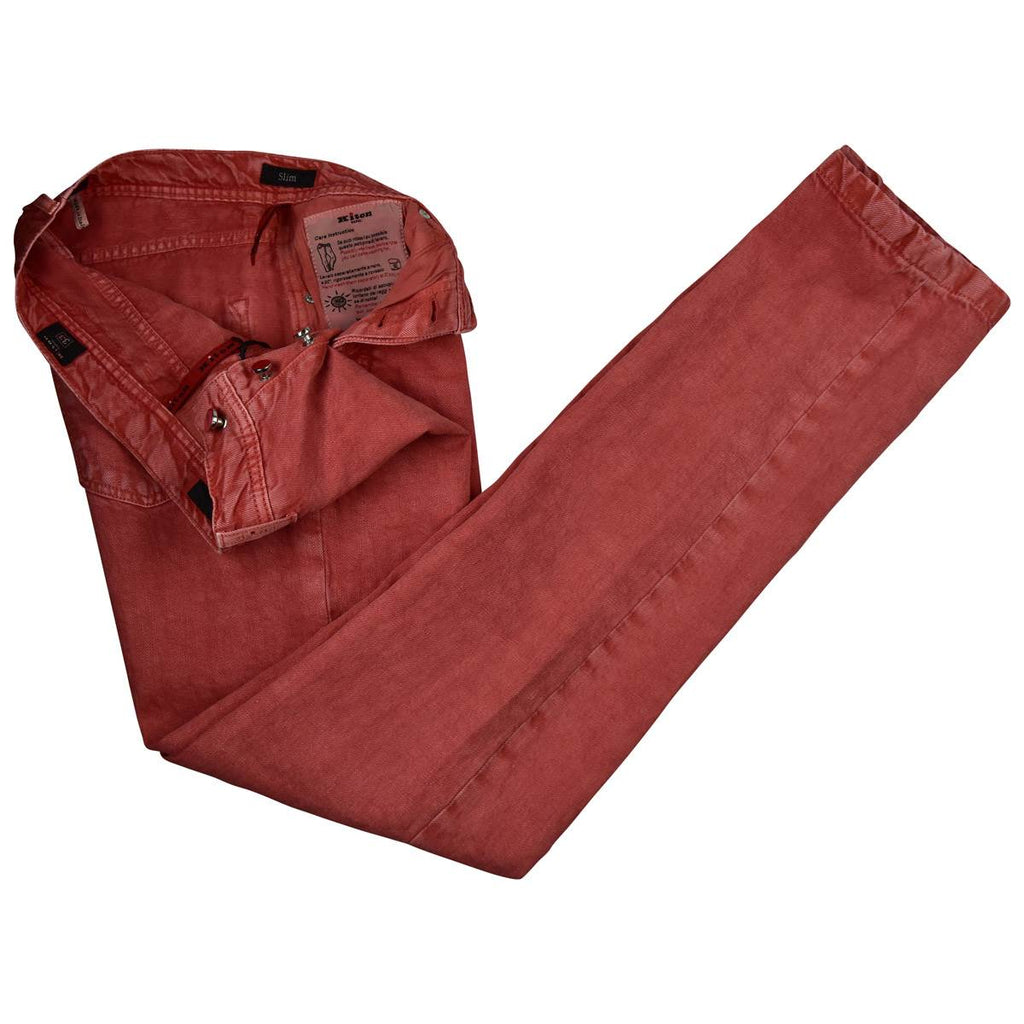 Kiton KITON Light Red Linen Jeans Light Red 001