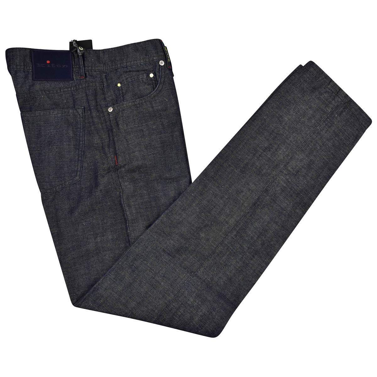 Kiton KITON Blue Cotton Linen Jeans Blue 000