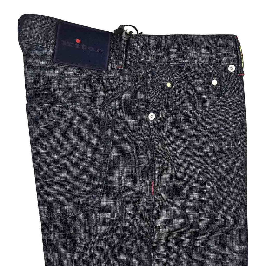 KITON Blue Cotton Linen Jeans