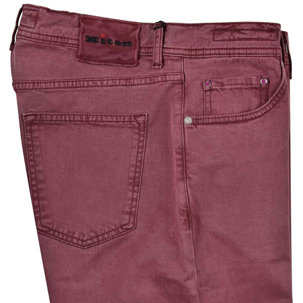 KITON Burgundy Cly Cotton Ea Jeans