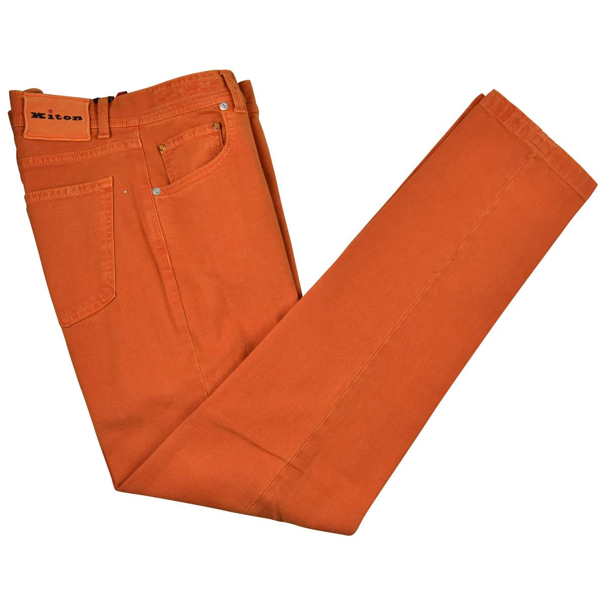 KITON Orange Cotton Wool Ea Jeans