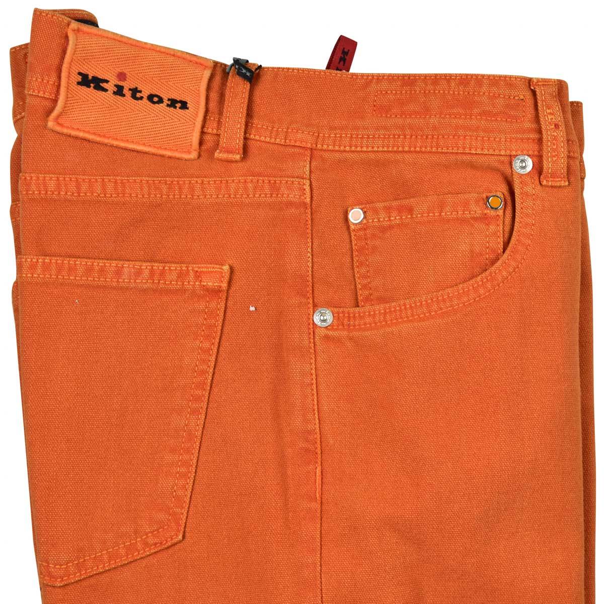 KITON Orange Cotton Wool Ea Jeans