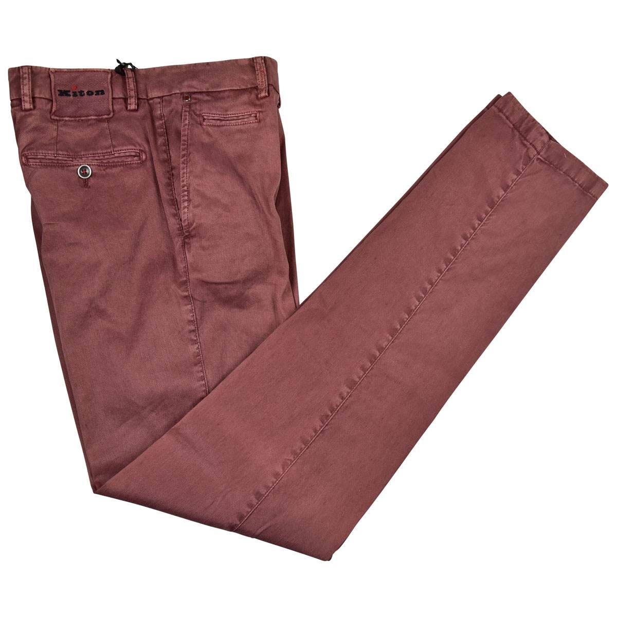 Kiton KITON Burgundy Linen Cotton Ea Pants Burgundy 000
