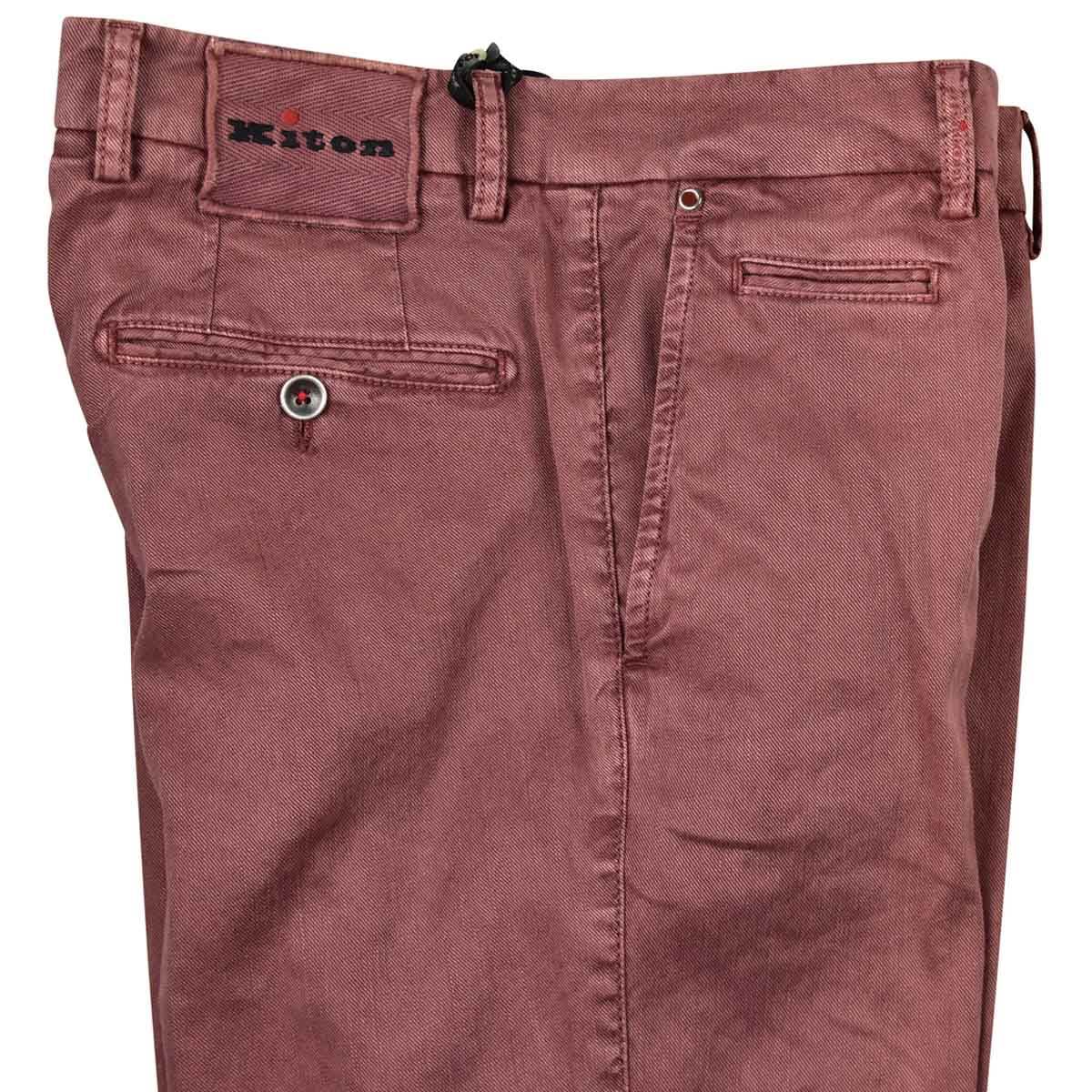 KITON Burgundy Linen Cotton Ea Pants