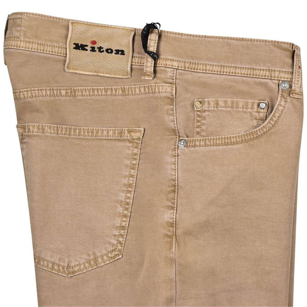 KITON Beige Cotton Wool Ea Jeans