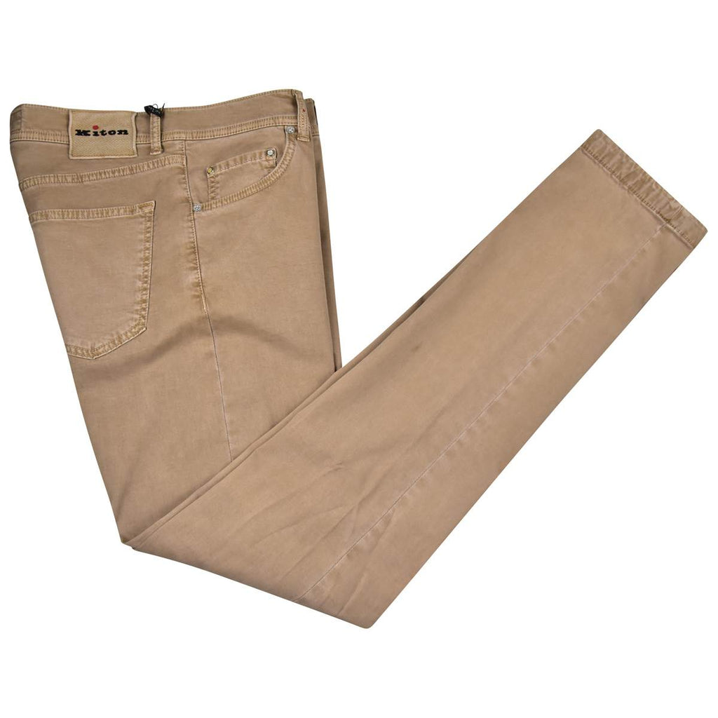 KITON Beige Cotton Wool Ea Jeans