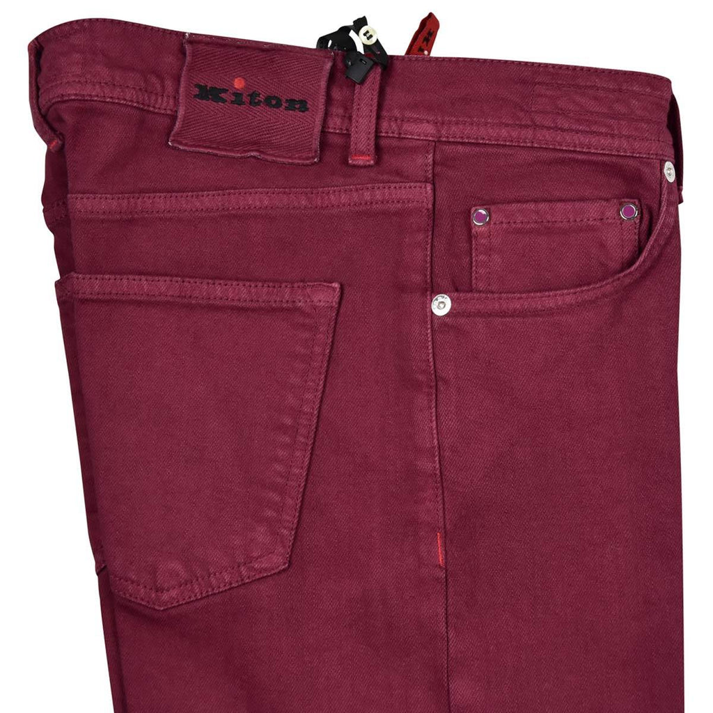 KITON Burgundy Cotton Ea Jeans