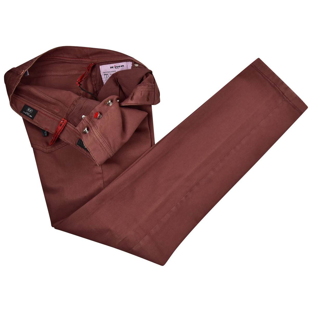 Kiton KITON Burgundy Cotton Ea  Jeans Burgundy 001