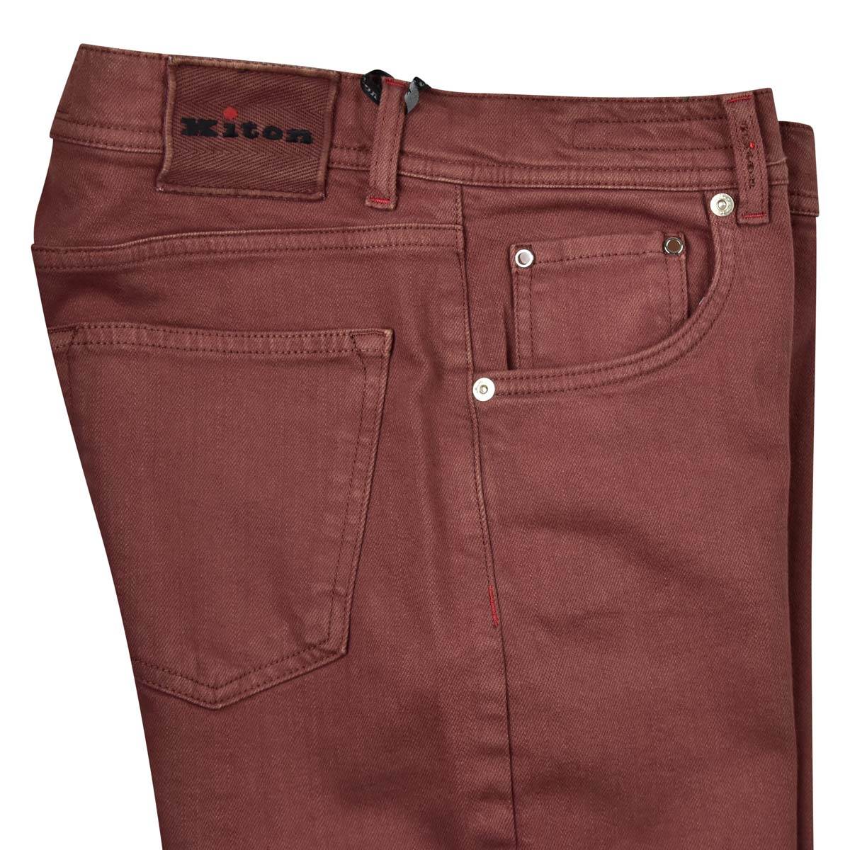 KITON Burgundy Cotton Ea Jeans