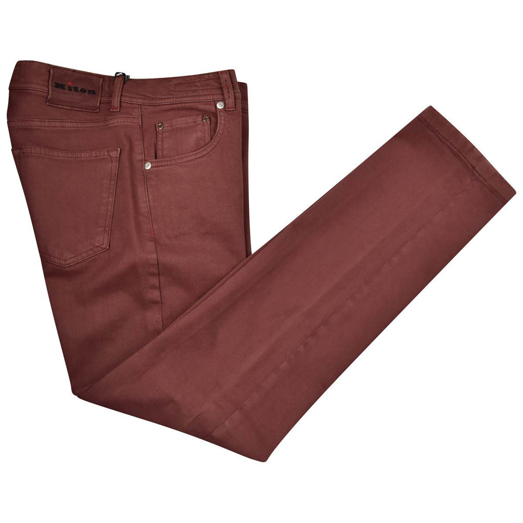 KITON Burgundy Cotton Ea Jeans