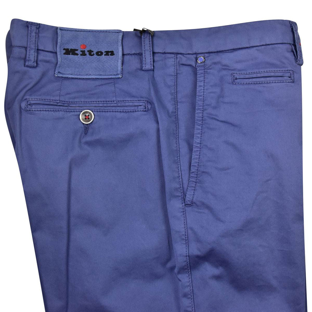 KITON Blue Cotton Ea Pants