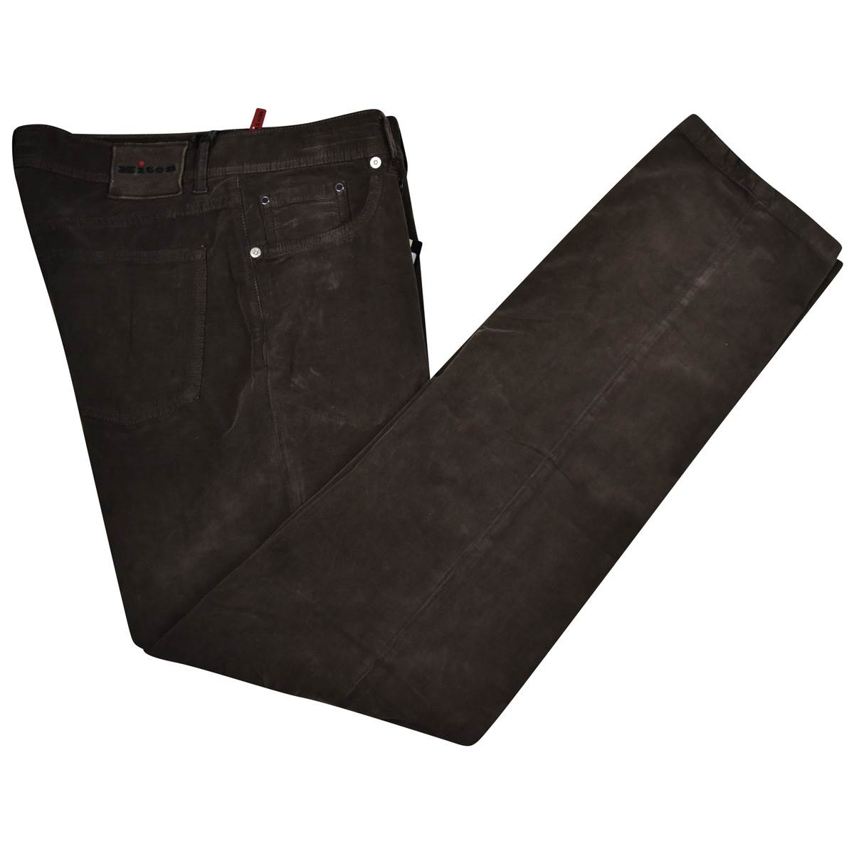 KITON Brown Cotton Ea Velvet Jeans