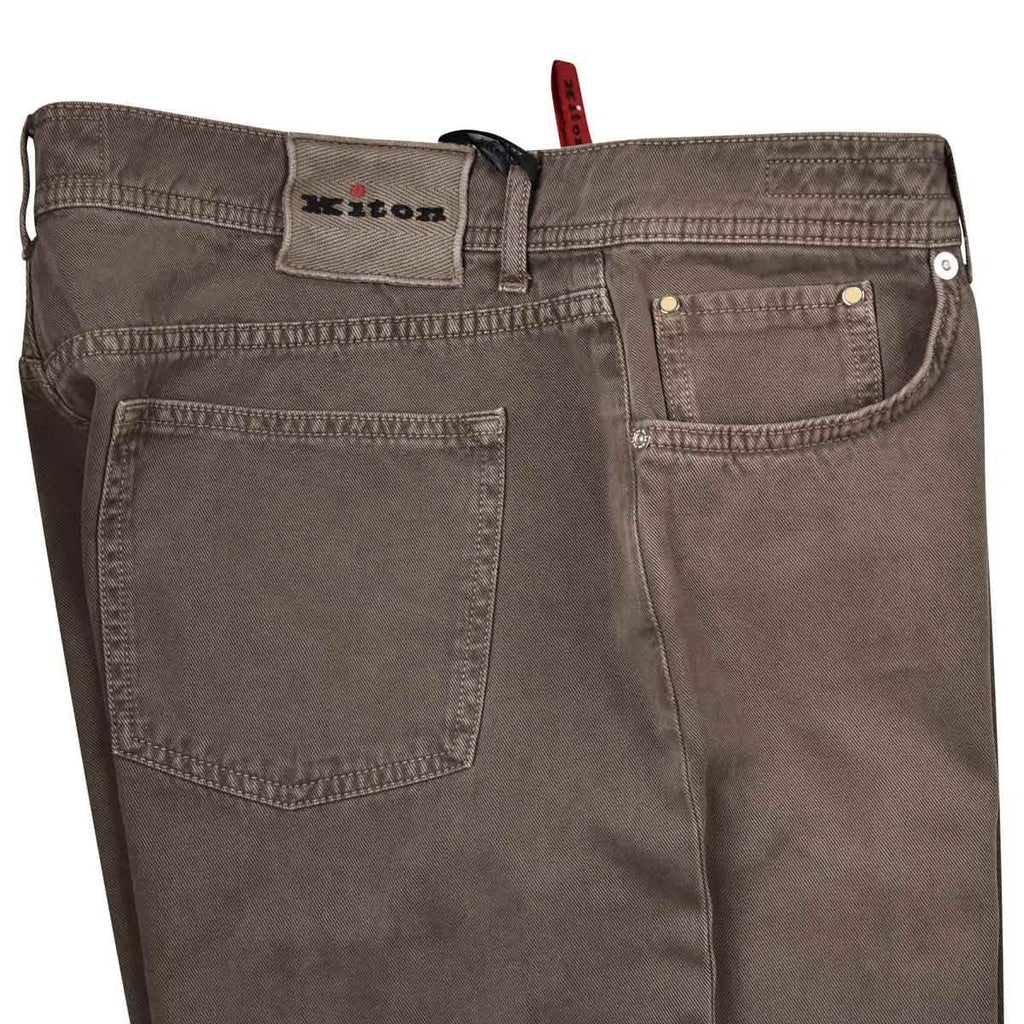 KITON Brown Cotton Cashmere Jeans