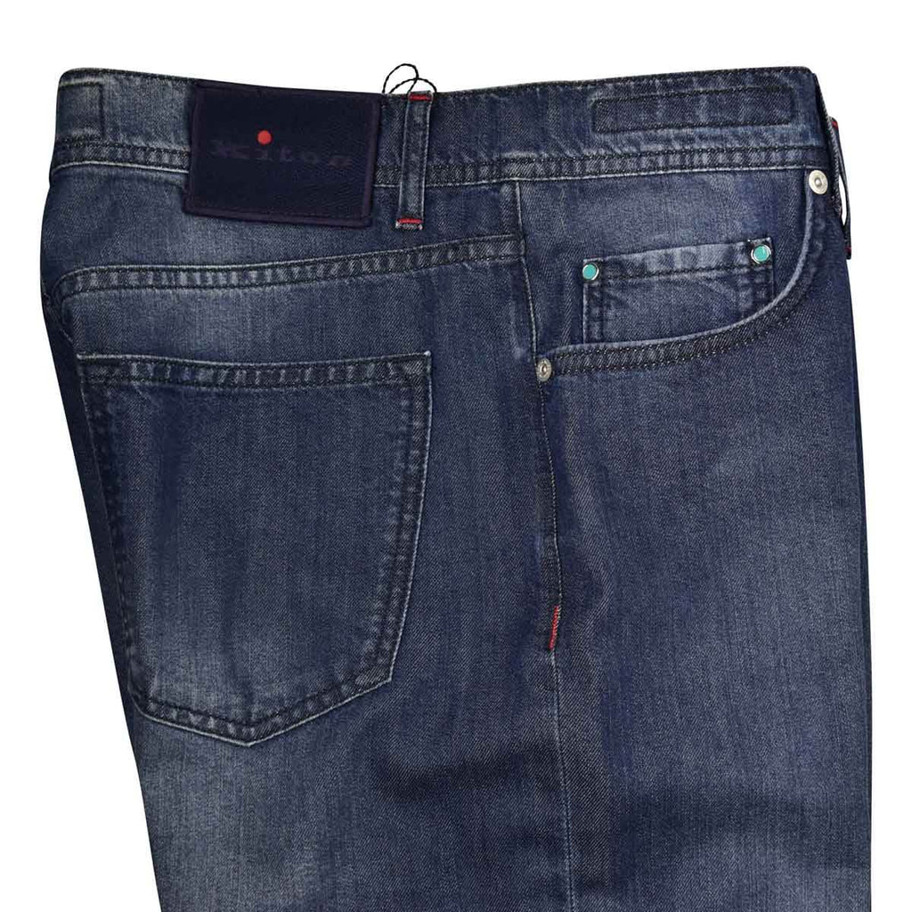 KITON Blue Cotton Silk Jeans