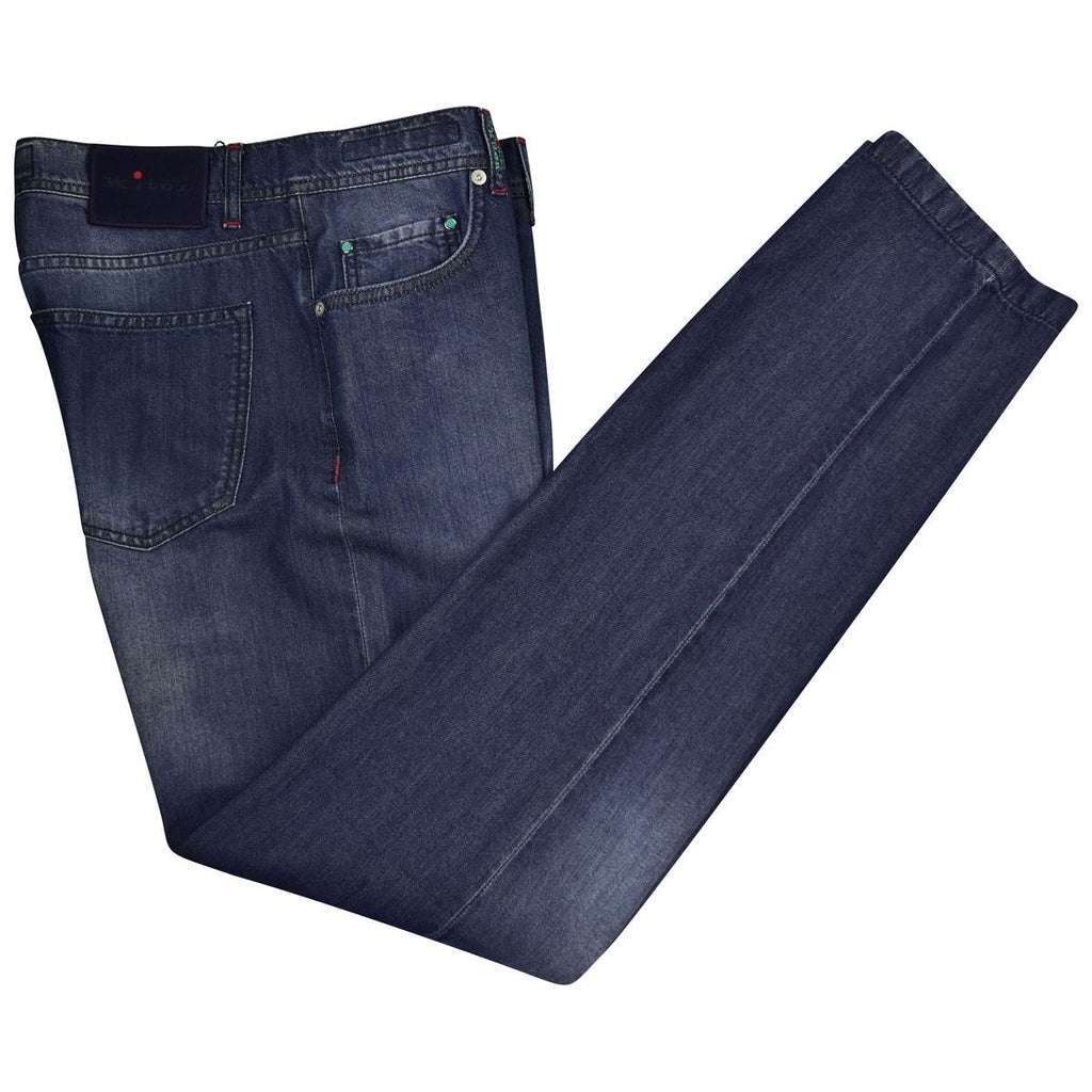 KITON Blue Cotton Silk Jeans