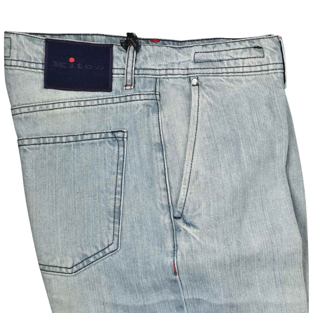 KITON Blue Linen Jeans