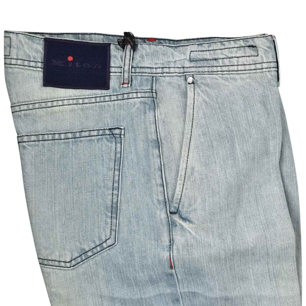KITON Blue Linen Jeans