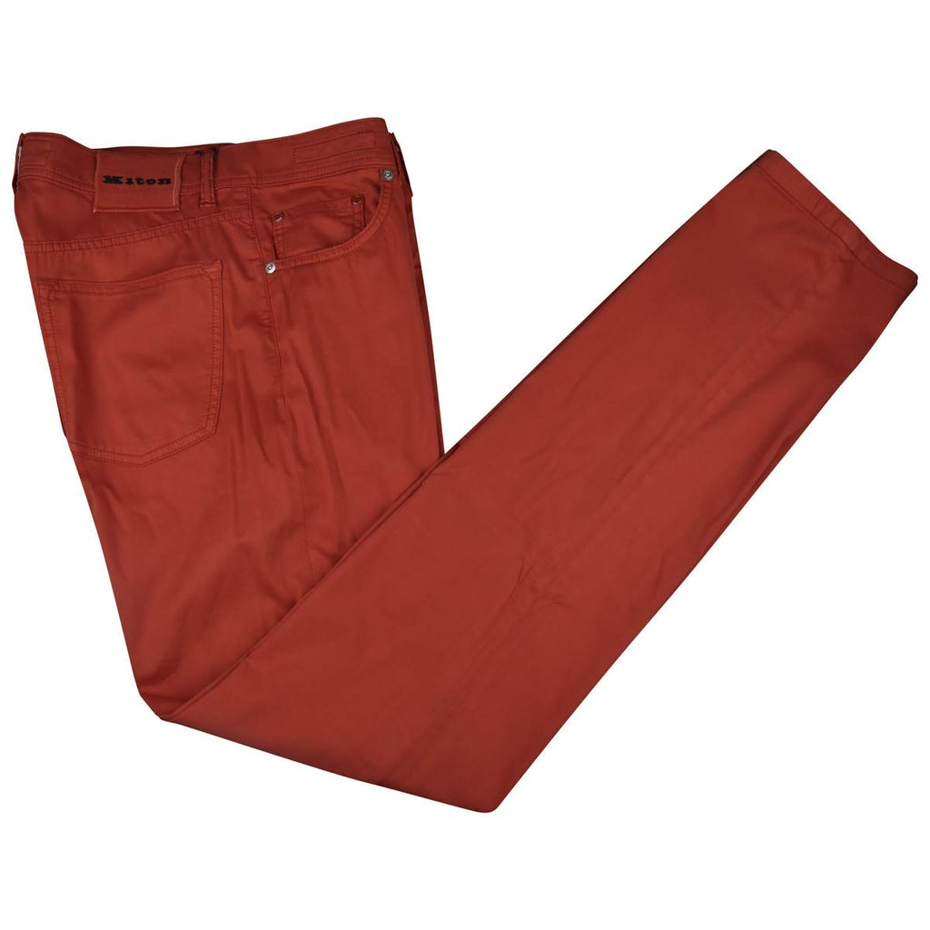 Kiton KITON Red Cotton SIlk Ea Jeans Red 000