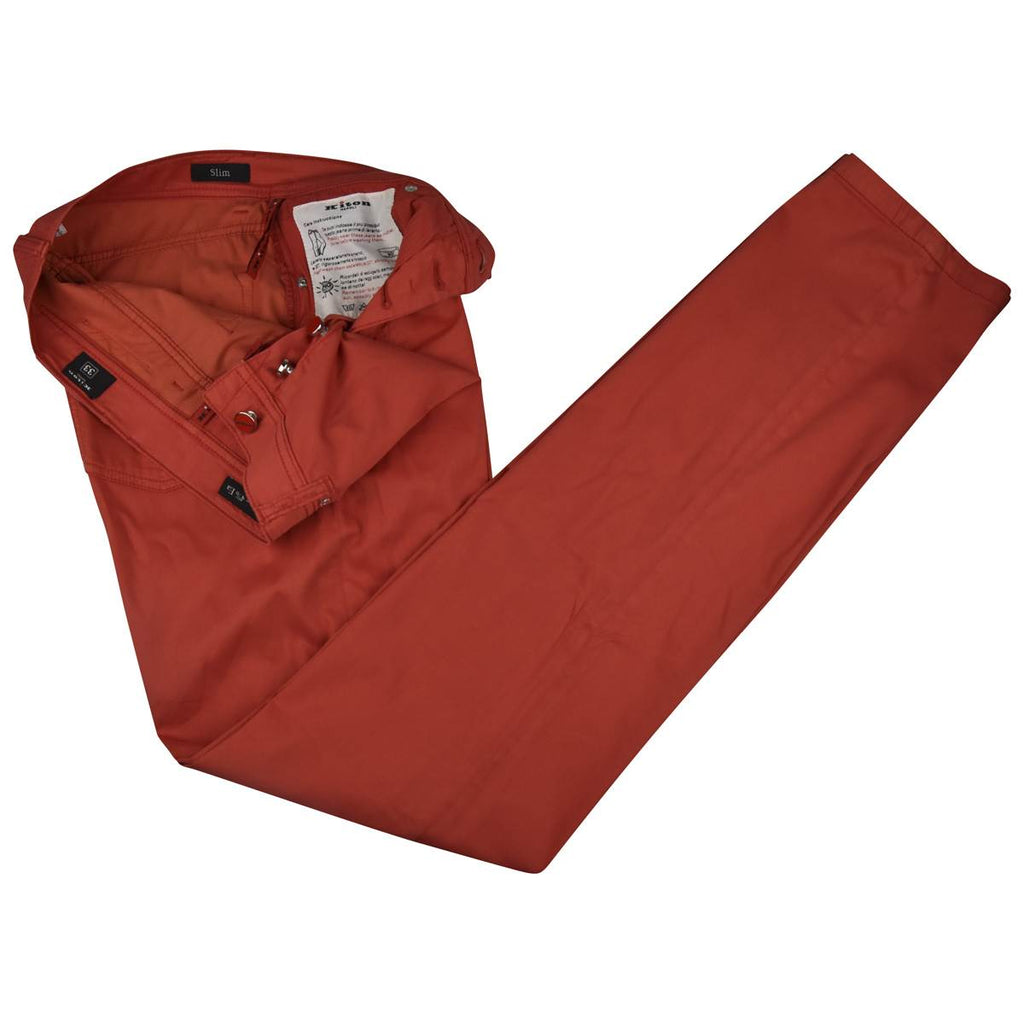 Kiton KITON Red Cotton SIlk Ea Jeans Red 001
