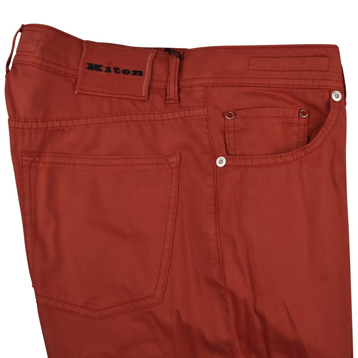 KITON Red Cotton SIlk Ea Jeans