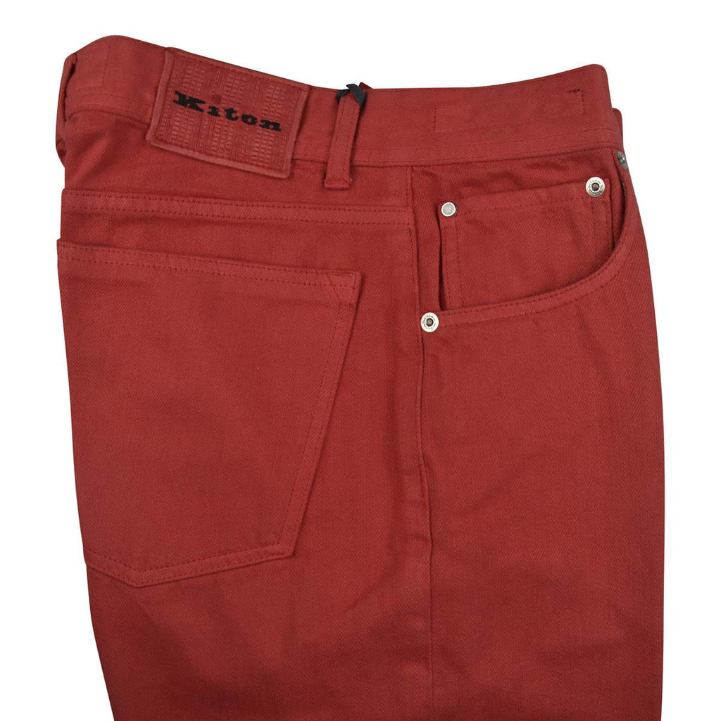 KITON Red Cotton Jeans