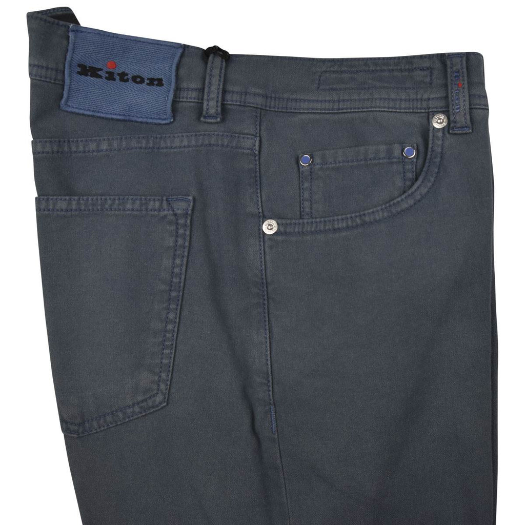 KITON Blue Cotton Virgin Wool Ea Jeans