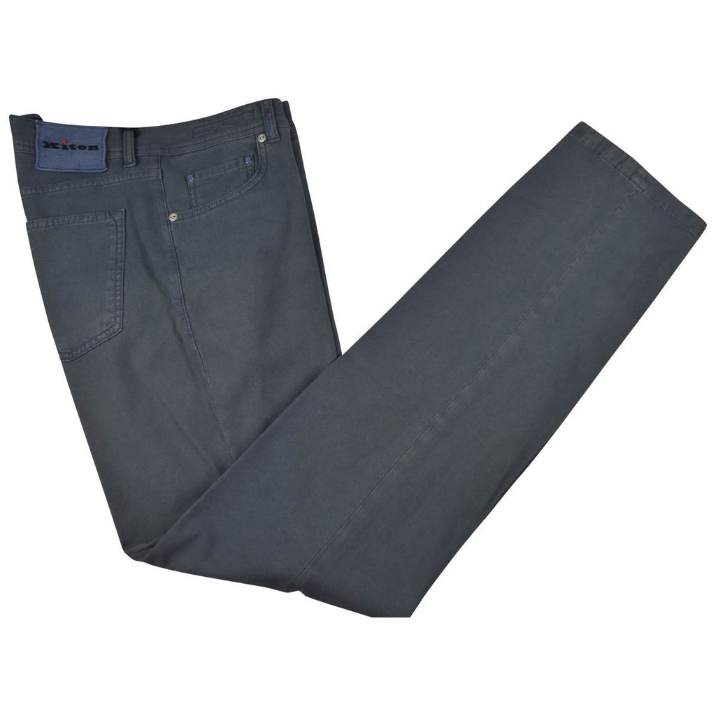 KITON Blue Cotton Virgin Wool Ea Jeans