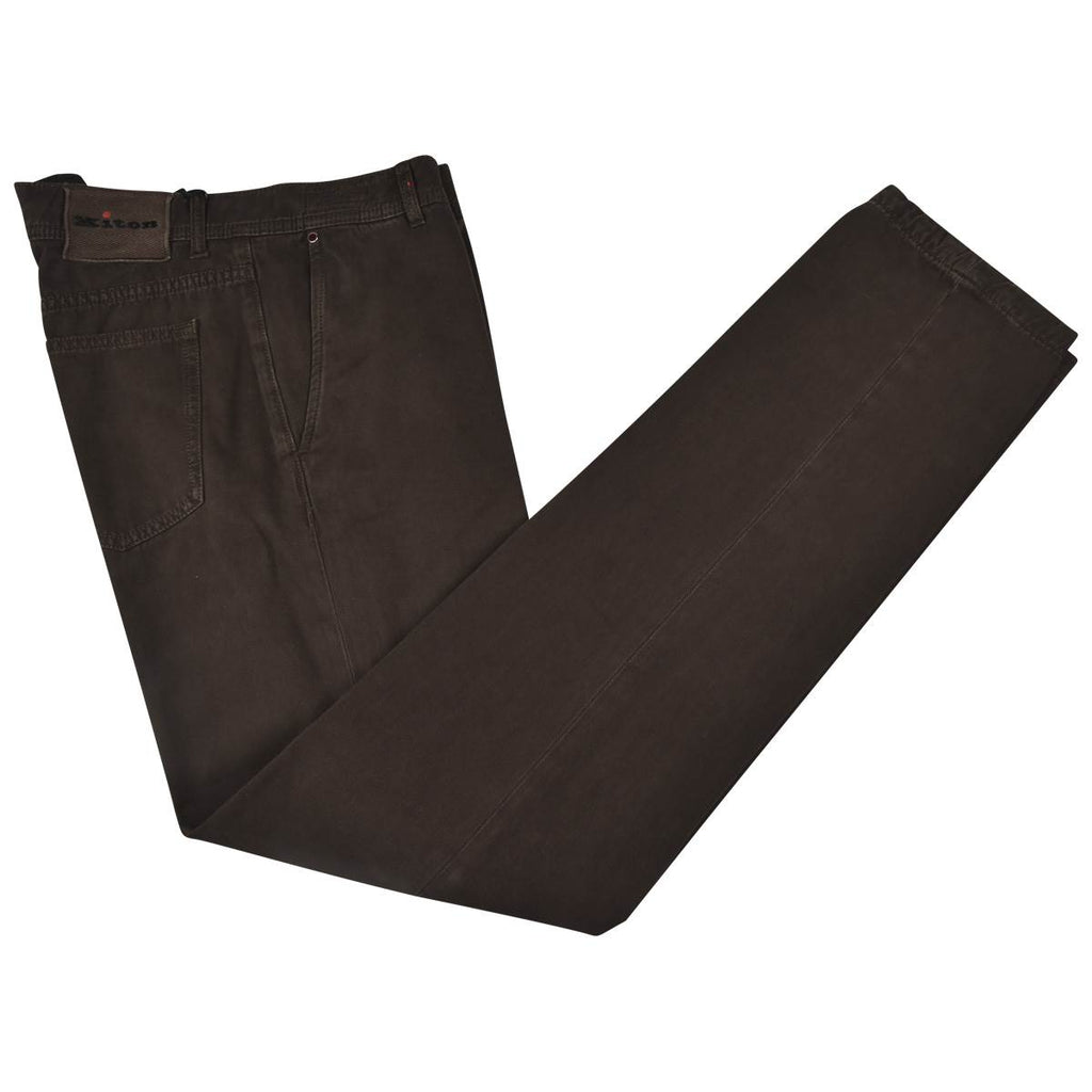 Kiton KITON Brown Cotton Cashmere Pants Brown 000
