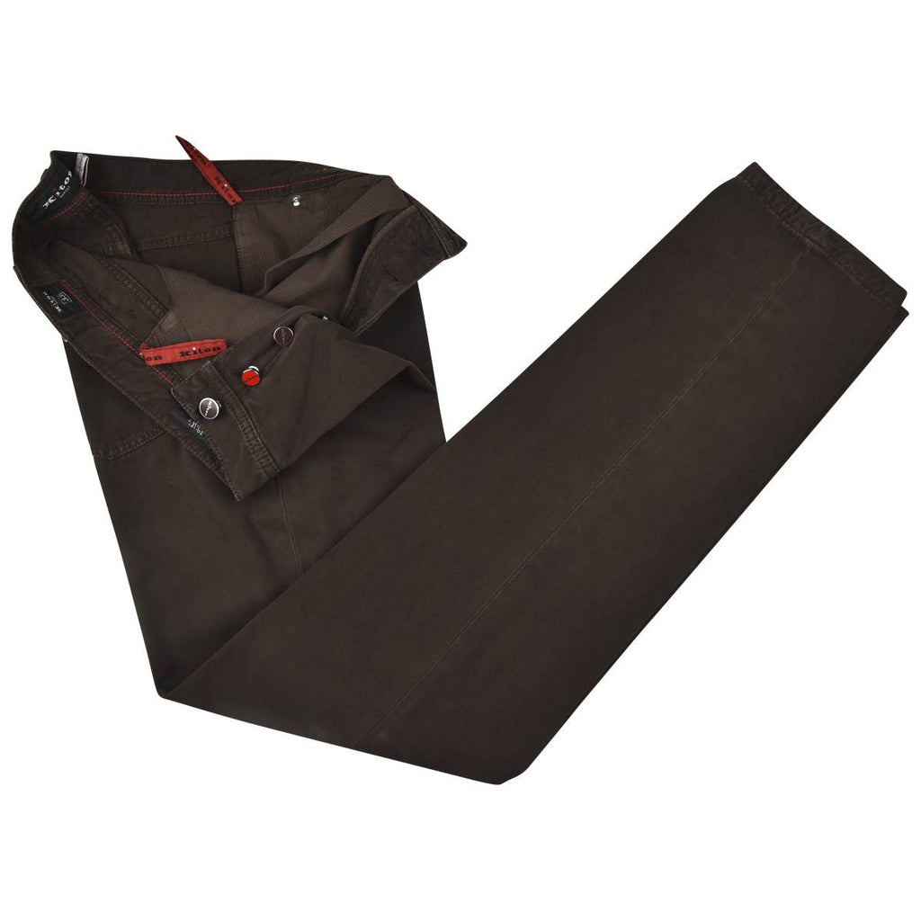 Kiton KITON Brown Cotton Cashmere Pants Brown 001