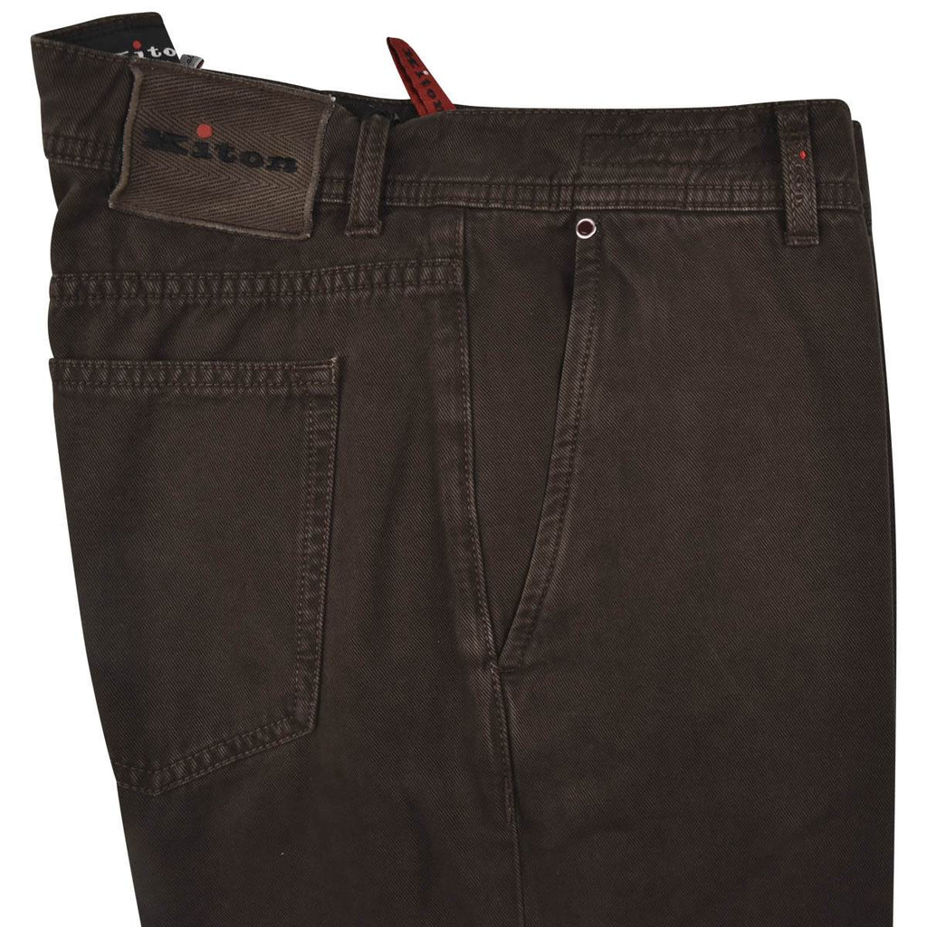 KITON Brown Cotton Cashmere Pants