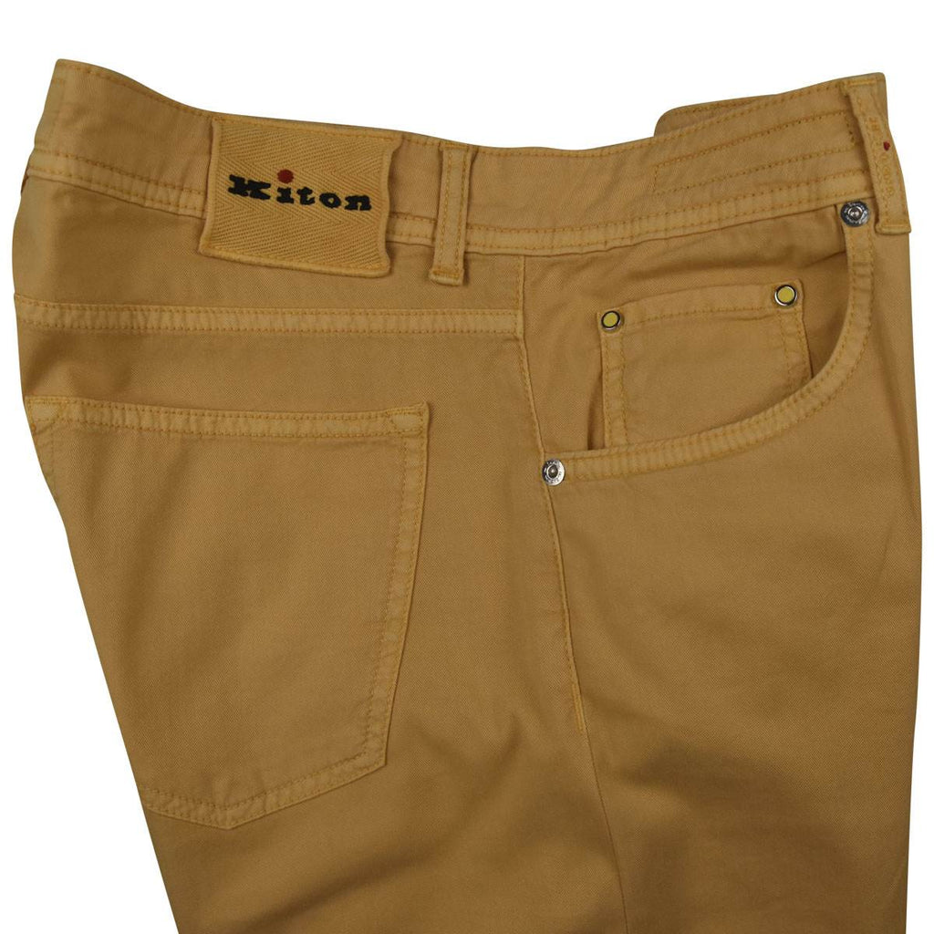 KITON Yellow Cotton Silk Ea Jeans