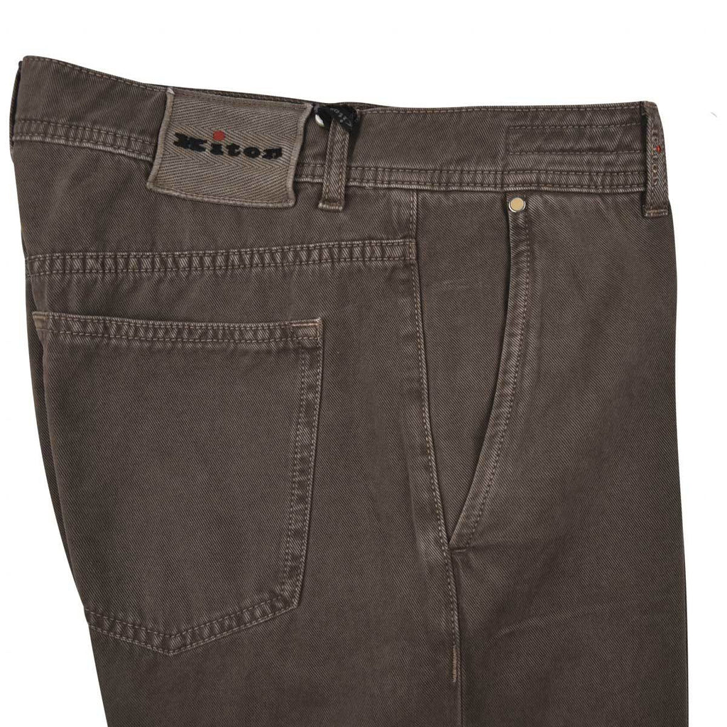 KITON Brown Cotton Cashmere Pants