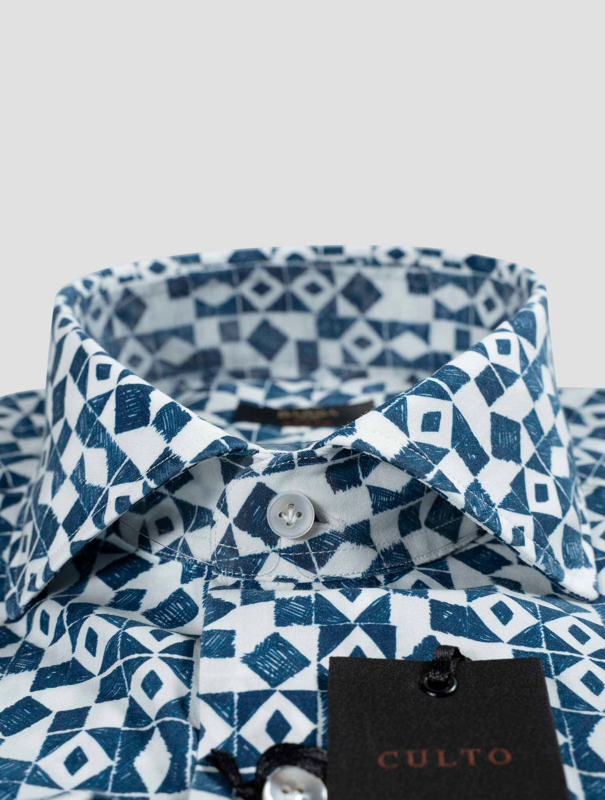 Barba Napoli Barba Napoli Blue White Lyocell Cotton Shirt Blue / White 001