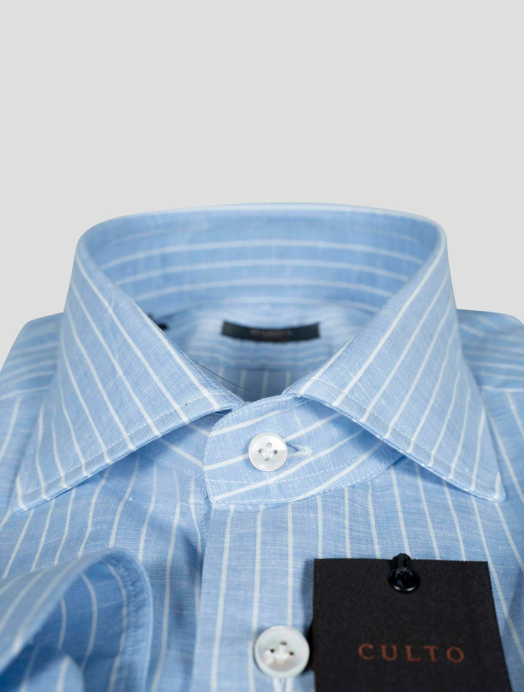 Barba Napoli Barba Napoli Blue White Linen Cotton Shirt Blue / White 001