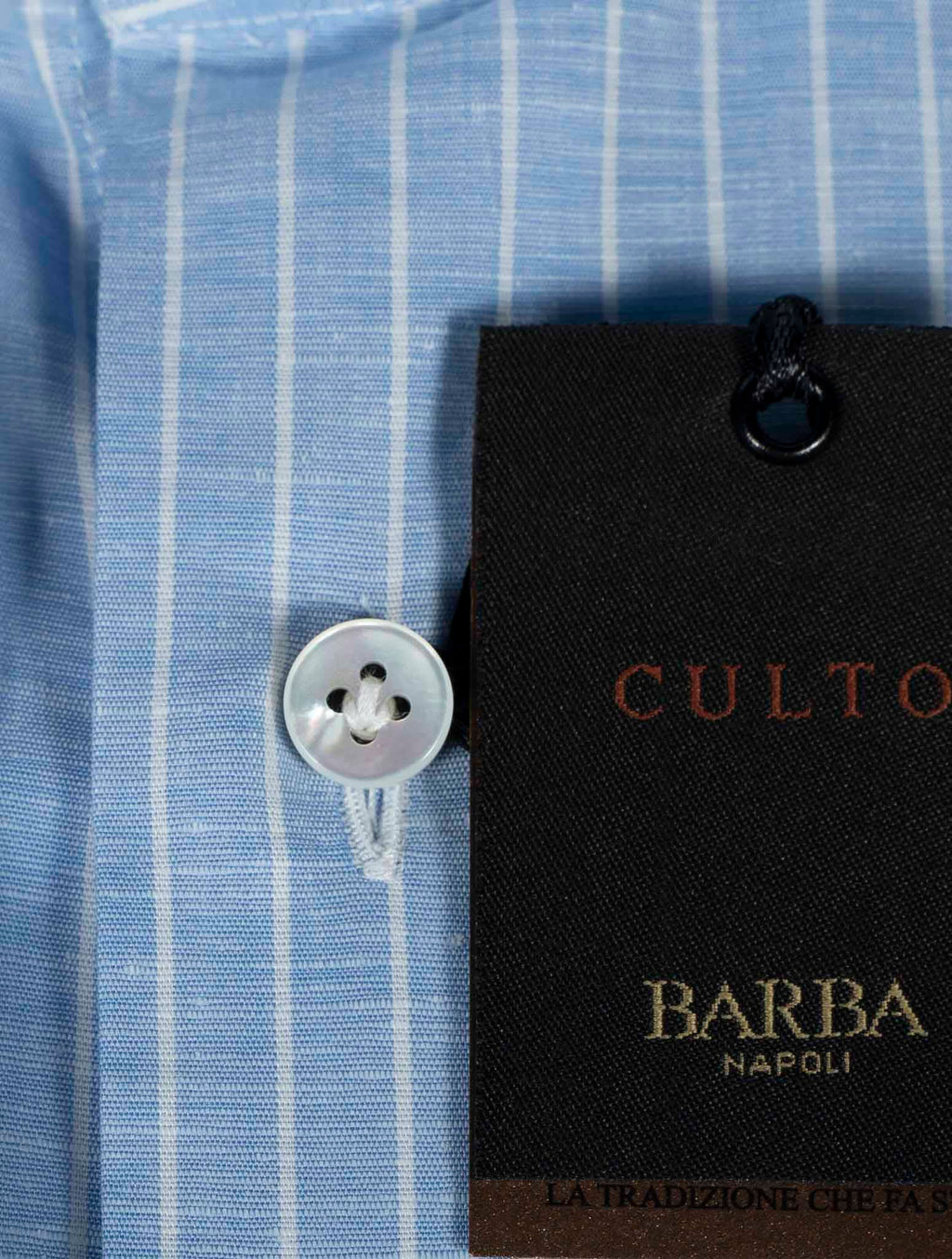 Barba Napoli Blue White Linen Cotton Shirt