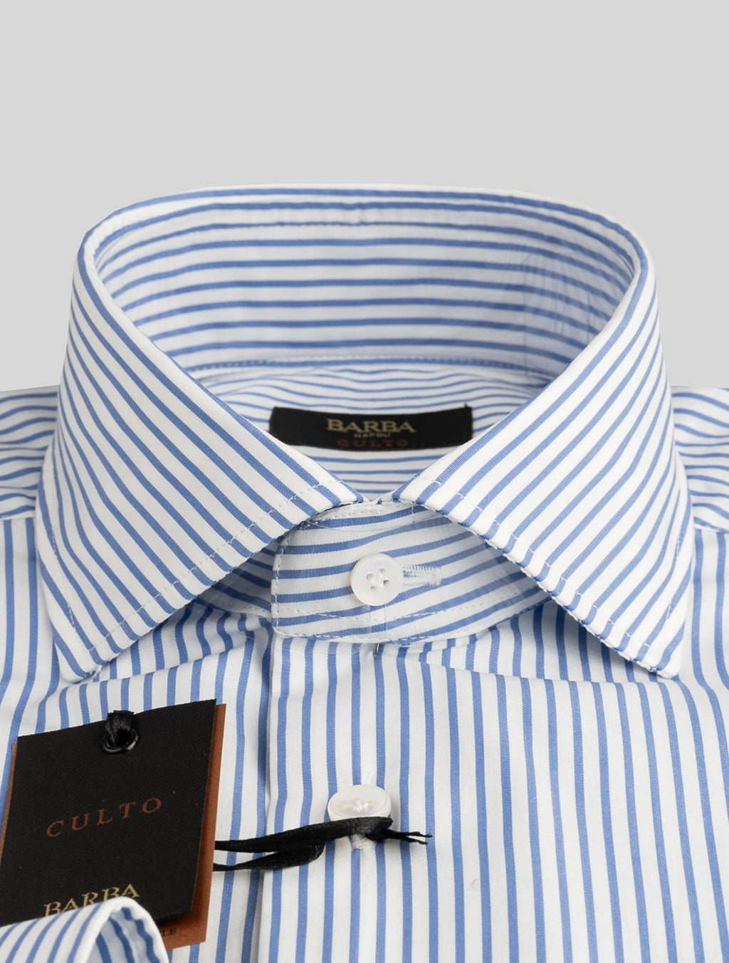 Barba Napoli Barba Napoli White Blue Cotton Shirts White / Blue 001