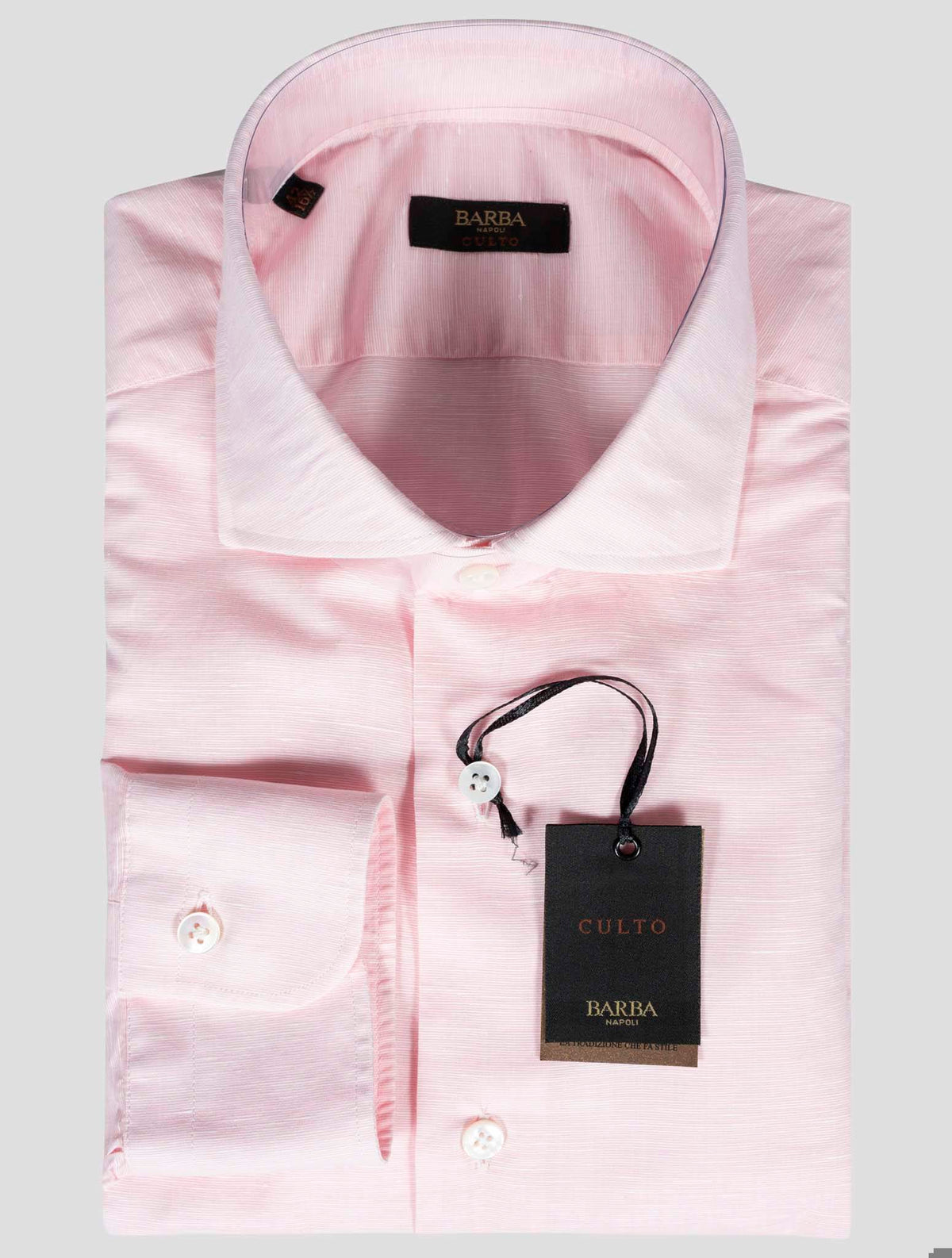 Barba Napoli Barba Napoli Pink Cotton Linen Shirt Pink 000