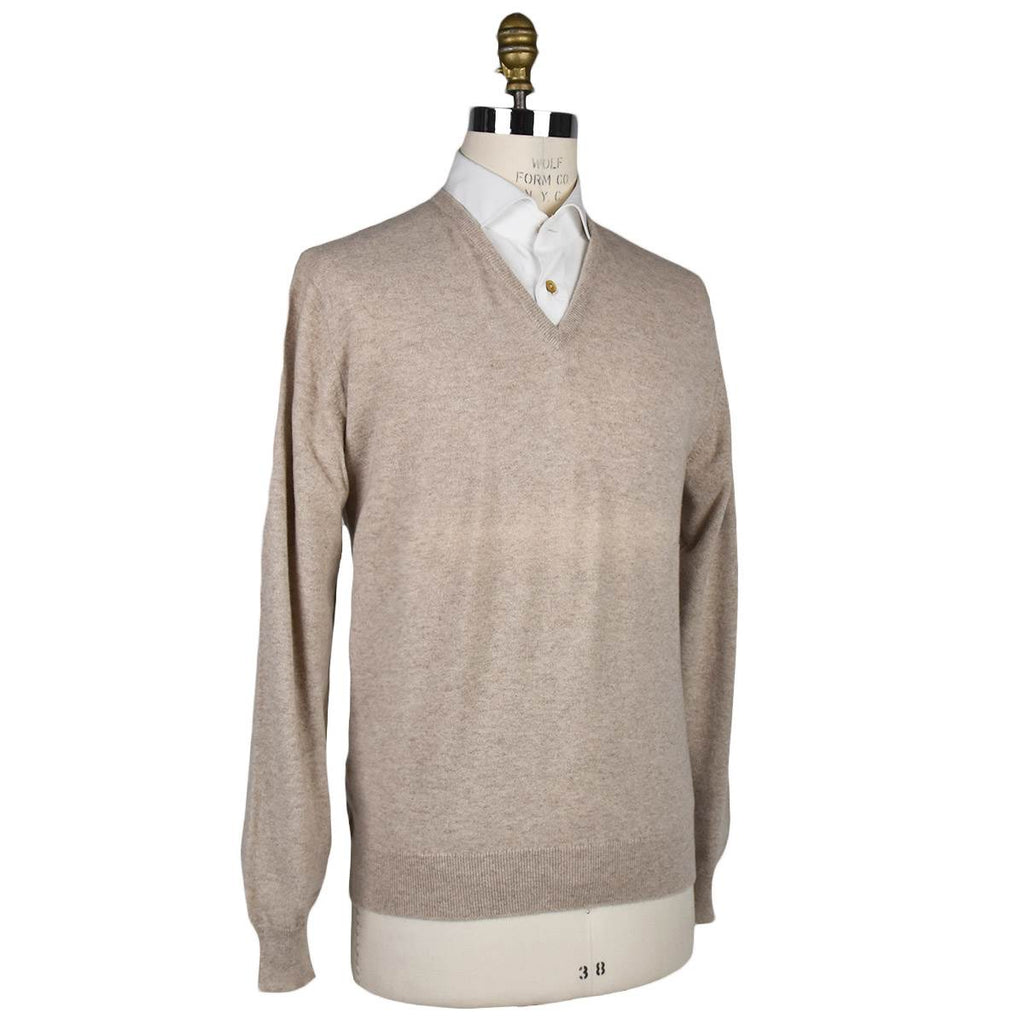 Cesare Attolini Cesare Attolini Beige Cashmere Sweater V-Neck Beige 001
