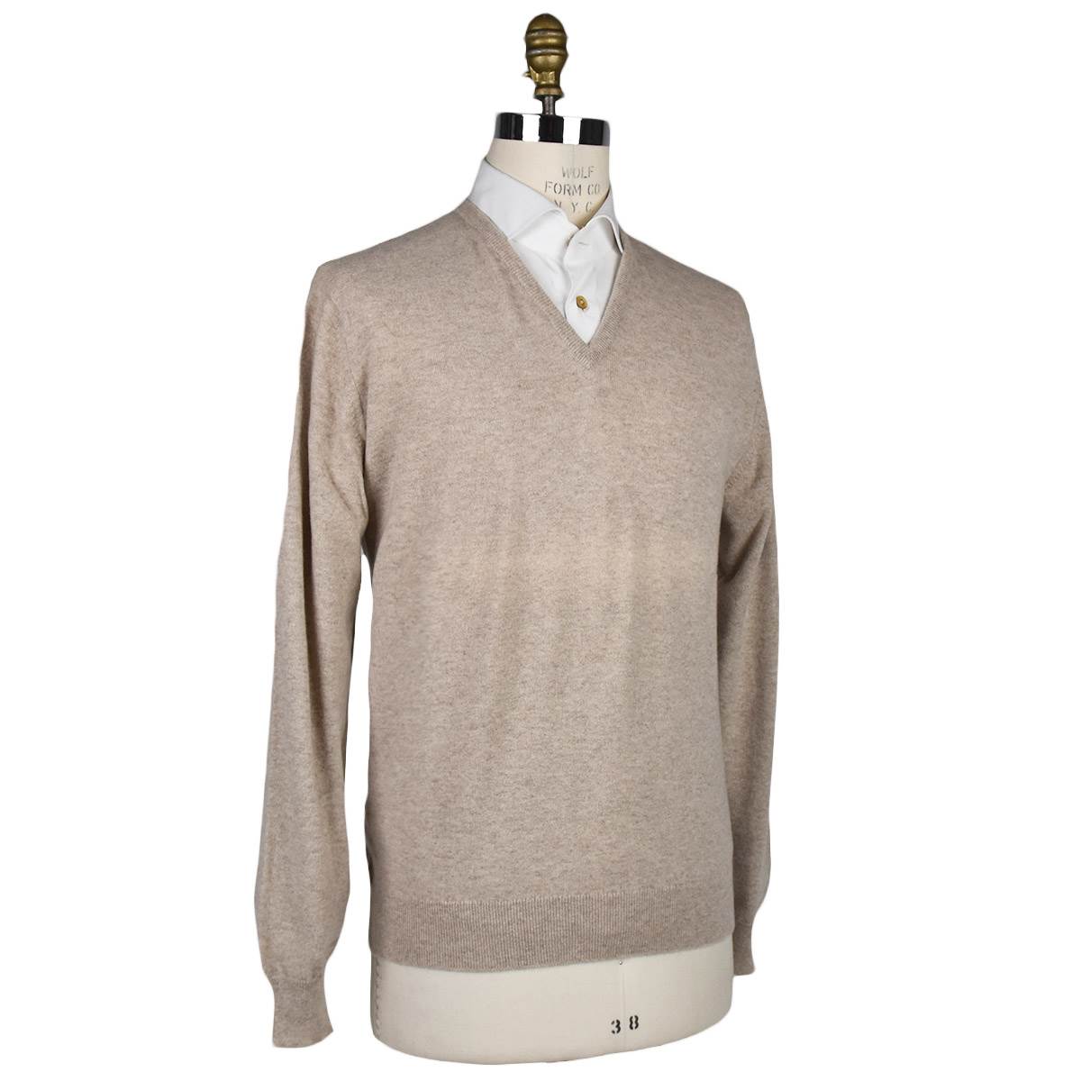 Cesare Attolini Cesare Attolini Beige Cashmere Sweater V-Neck Beige 001