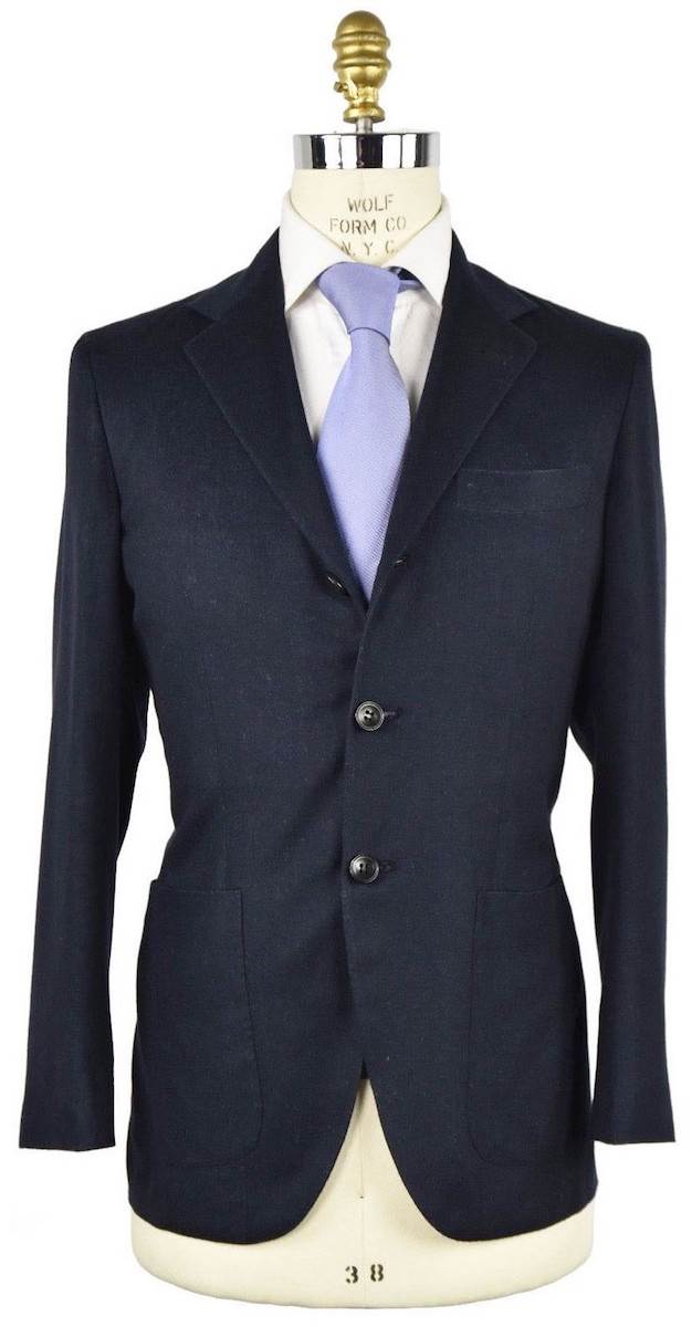 Kiton KITON Blue Vicuna Perù Silk Blazer Blue 000